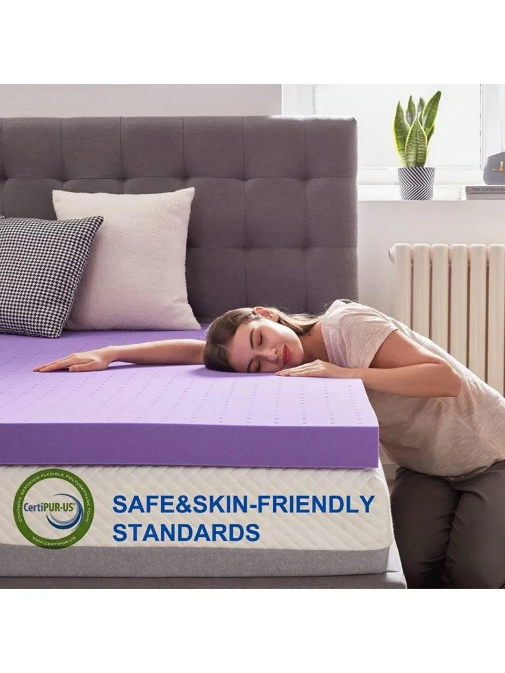Queen Gel Memory Foam Mattress Topper - Soft, Ventilated & Pressure Relief Pad
